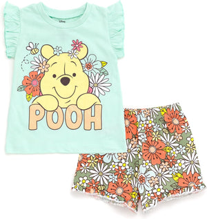 Classics Minnie Mouse Lilo & Stitch Winnie the Pooh Princess Ariel Tinker Bell T-Shirt & Shorts Infant to Little Kid