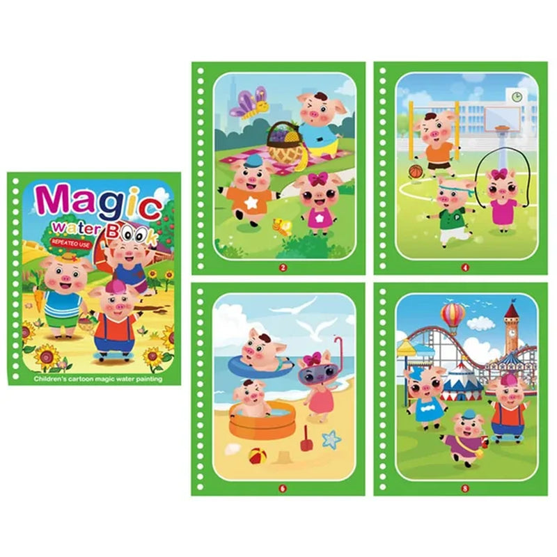 Children Reusable Coloring Book Magic Water Drawing Book DIY Kindgarten Graffiti Painting Drawing Toys Early Education Toys