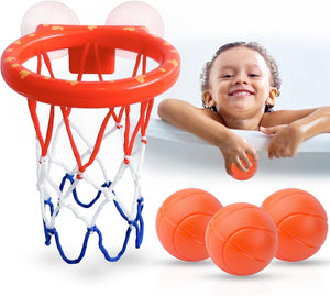 Bath Toys, Bathtub Basketball Hoop for Baby, Toddlers, Boys and Girls, 3 Balls No Holes, Mold Free Bath Toys and Strong Suction Cup, Fun Bathtub Toys & Shower Bath Toys for Toddlers and Kids