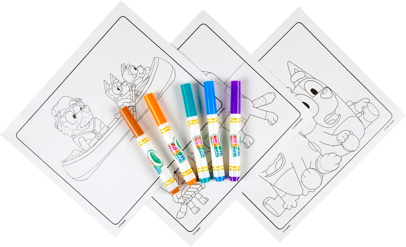 Bluey Color Wonder, 18 Bluey Coloring Pages, Mess Free Coloring for Toddlers, Easter Basket Stuffer, Bluey Toys & Gifts