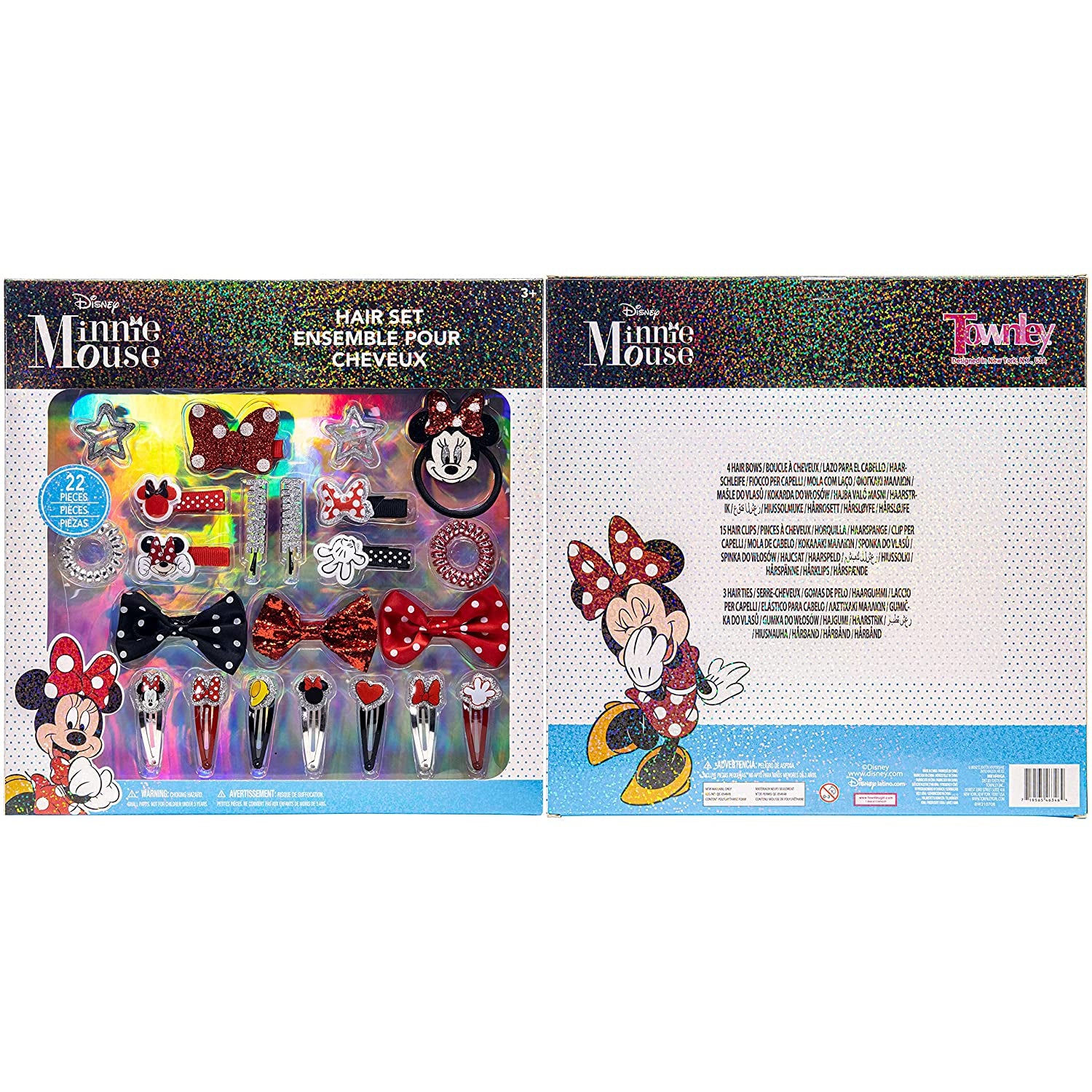 Disney Minnie Mouse -  Hair Accessories Kit Gift Set for Girls Ages 3+. Includes 22 Pieces of Hair Accessories Such as Hair Bow, Hair Pins and More, Perfect for Parties & Makeovers.