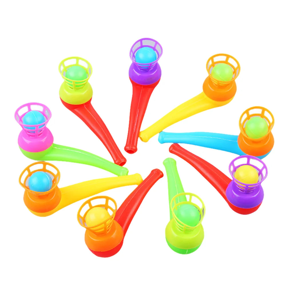 12Pcs Fun Magic Blowing Pipe Floating Ball Game Kids Birthday Party Favors Keepsakes Carnival Christmas Party Prizes Piñatas Toy