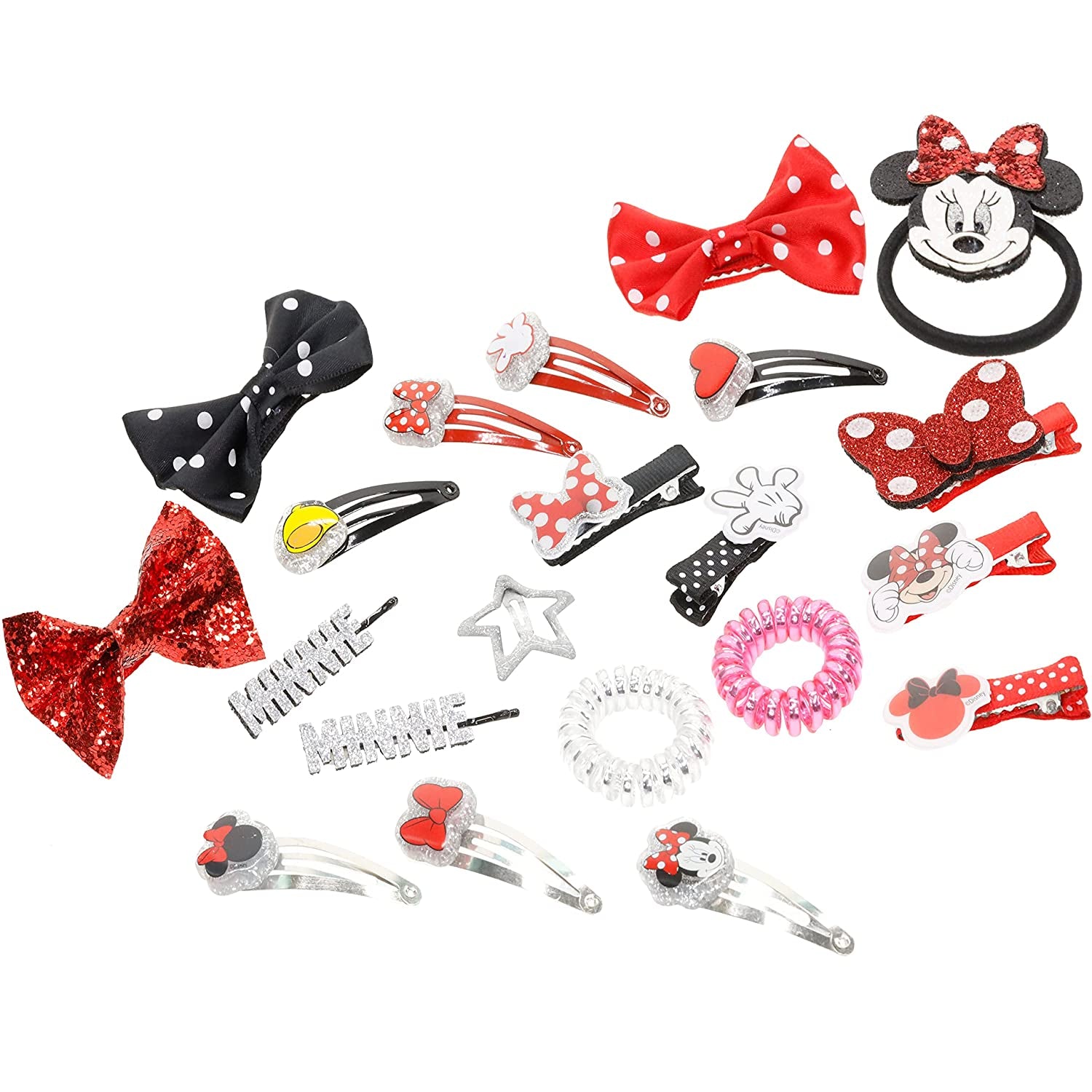 Disney Minnie Mouse -  Hair Accessories Kit Gift Set for Girls Ages 3+. Includes 22 Pieces of Hair Accessories Such as Hair Bow, Hair Pins and More, Perfect for Parties & Makeovers.