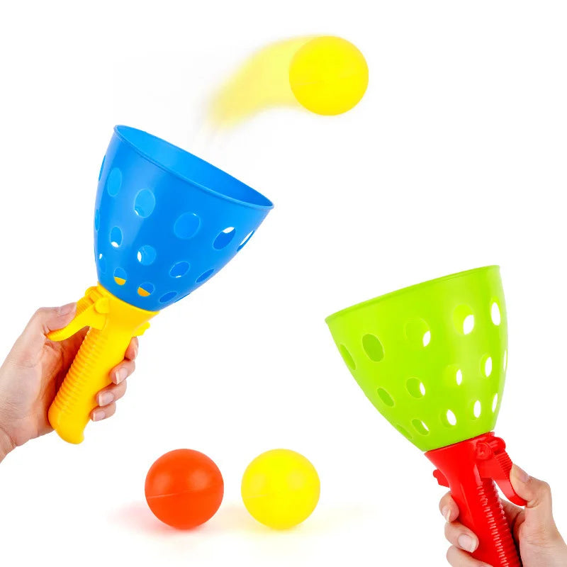 Family Parent-Child Interaction Ball Double Catcher Throwing Toy Catapult Throwing Butt Bouncy Ball Docking Balls Kids Toys