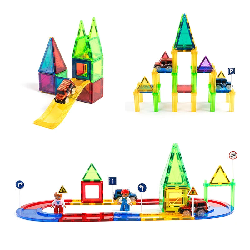 45PCS Big Size Magnet Construction Building Set Magnetic Tiles Build Blocks Children Montessori Educational Toys for Kids Gifts