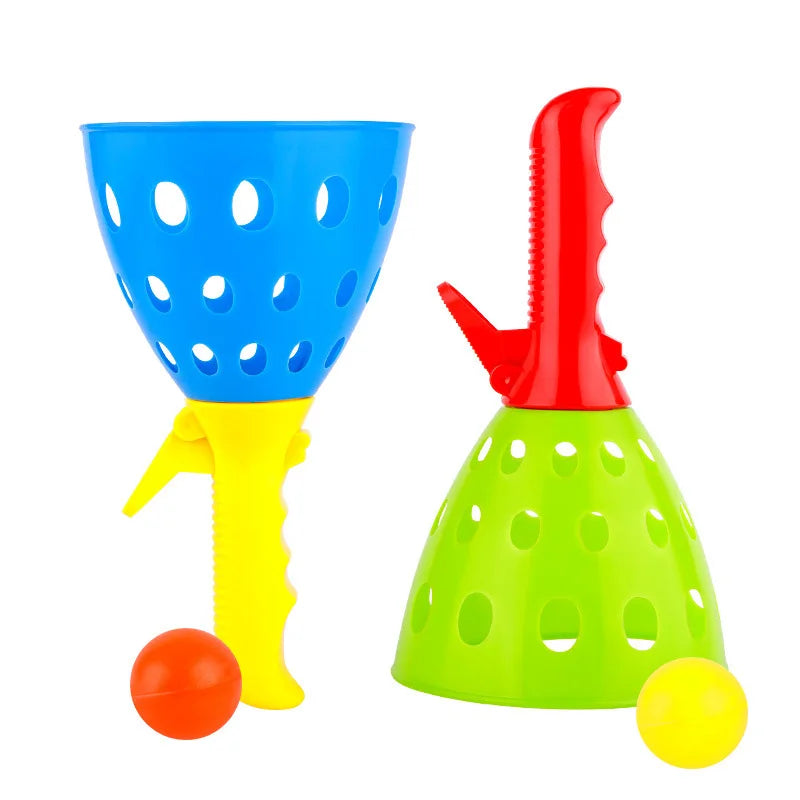 Family Parent-Child Interaction Ball Double Catcher Throwing Toy Catapult Throwing Butt Bouncy Ball Docking Balls Kids Toys