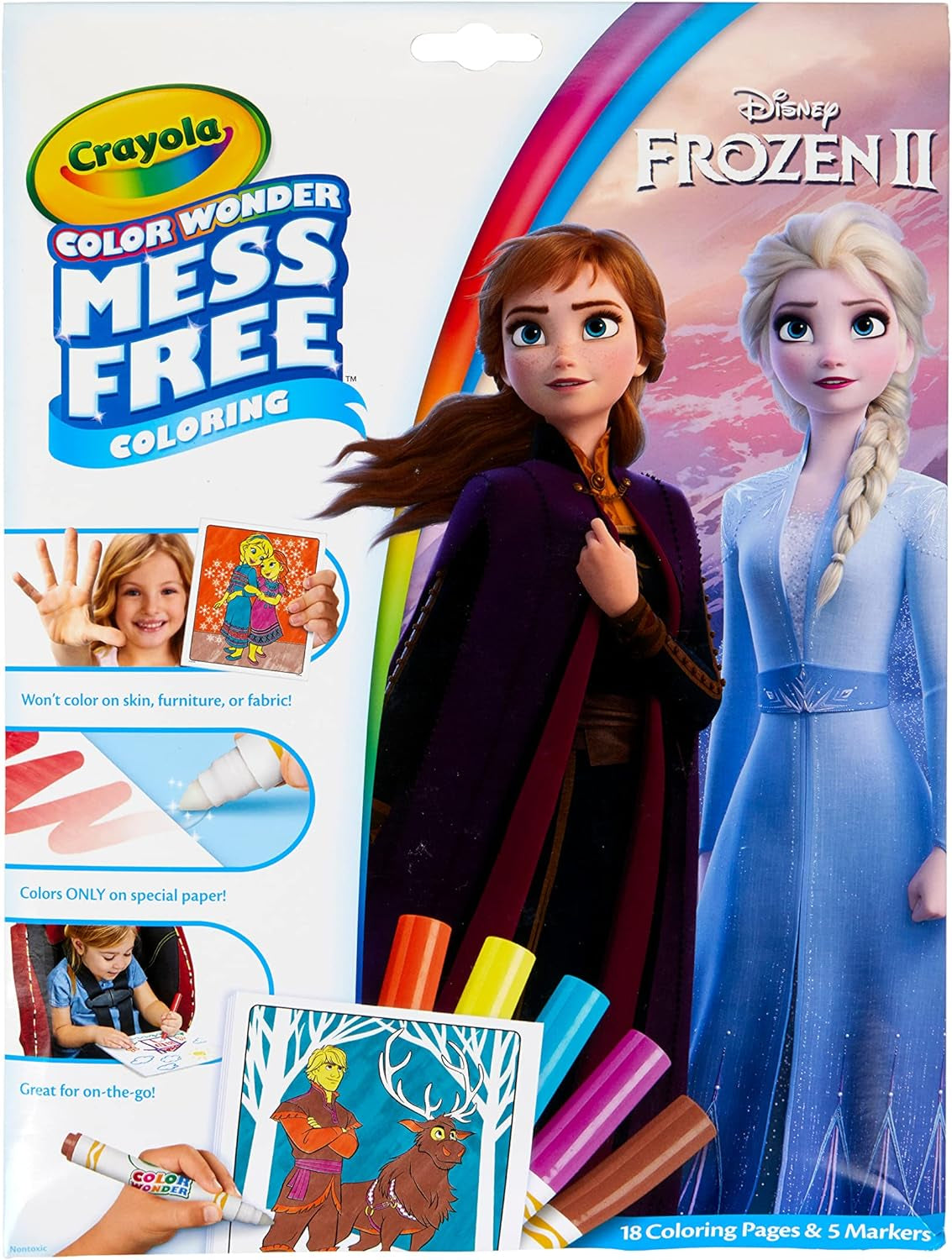 Color Wonder Frozen Coloring Pages & Markers, Mess Free Coloring, Gift for Kids, Age 3, 4, 5, 6 (Styles May Vary)