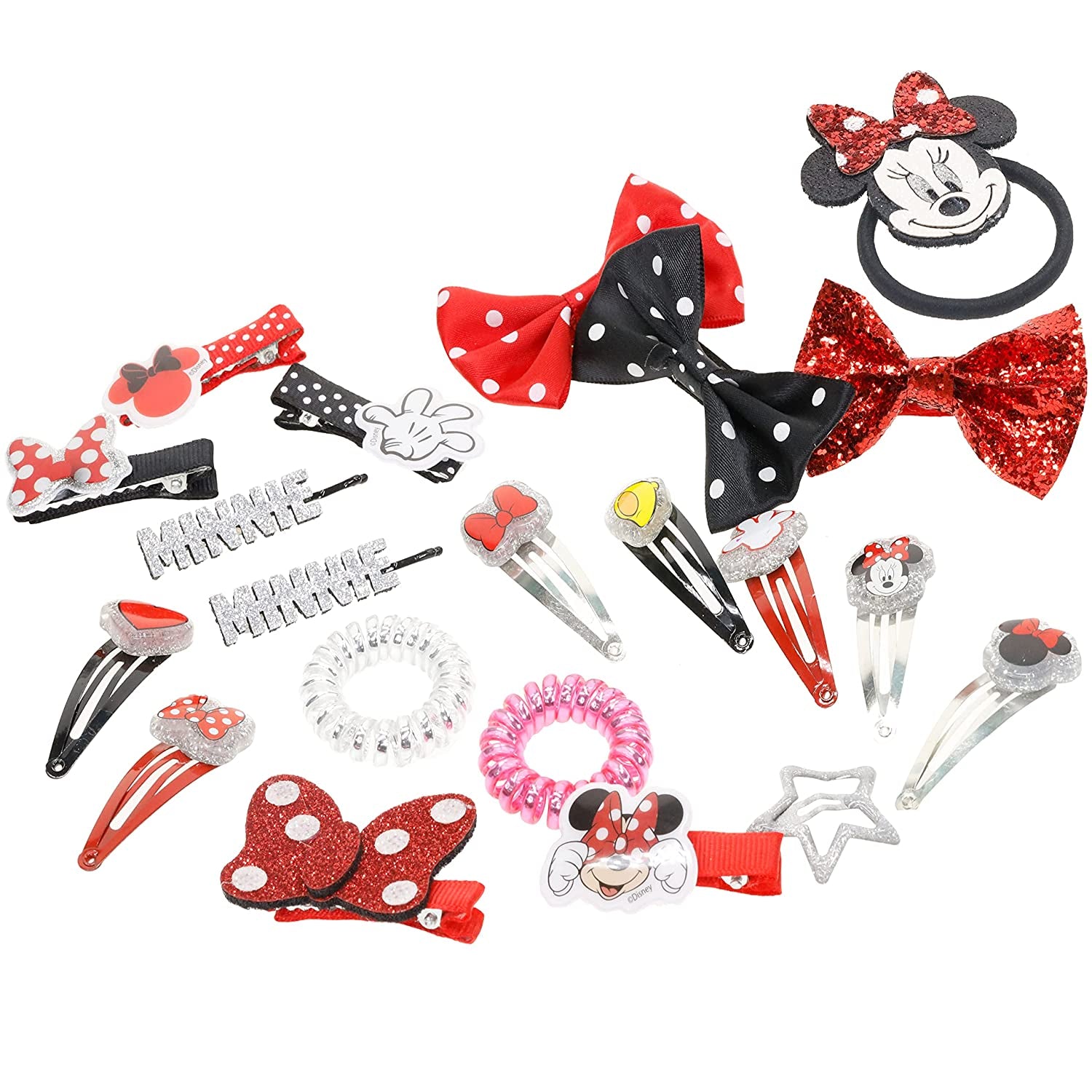 Disney Minnie Mouse -  Hair Accessories Kit Gift Set for Girls Ages 3+. Includes 22 Pieces of Hair Accessories Such as Hair Bow, Hair Pins and More, Perfect for Parties & Makeovers.