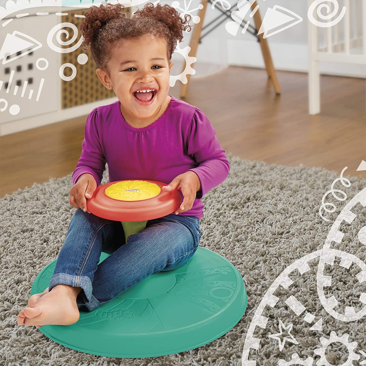 Sit 'N Spin Toy for Toddlers with Music Fun Classic Spinning Gift for Active Boys Girls and Kids Ages over 18 Months and up (Amazon Exclusive)