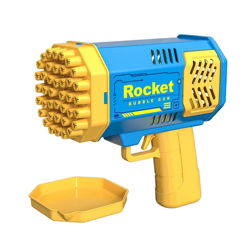 One Pack of Children'S 40 Holes Rocket Launcher Handheld Portable Electric Automatic Bubble Gun LED Light for Boys and Girls