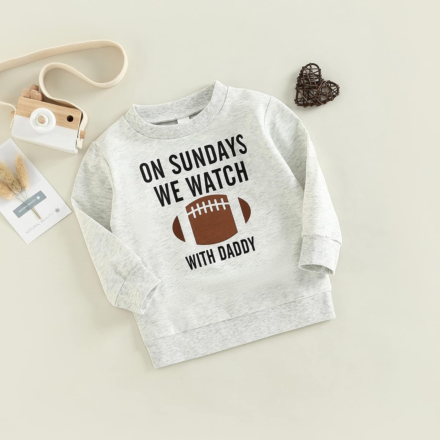 Toddler Kid Baby Girl Boy on Sunday We Watch Football with Mommy/Daddy Sweatshirt Oversized Sweater Fall Clothes