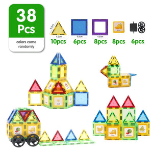 Magnetic Building Blocks Construction Set Children Toy Magnet Block Tiles Montessori Educational Toys for Kids Boys Girls Gifts