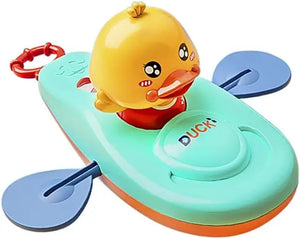 1Pc Kayak Duck Bath Toy, Pull String Kayaking Duck Duck Tub Toywind-Up Rowing Duckling,Bathtub Toy Duck Boat Toy Gift for Kids