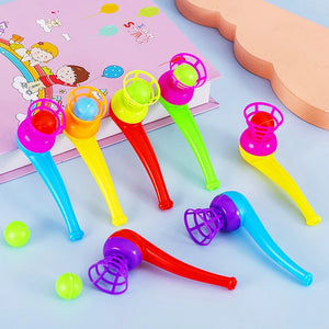 12Pcs Fun Magic Blowing Pipe Floating Ball Game Kids Birthday Party Favors Keepsakes Carnival Christmas Party Prizes Piñatas Toy